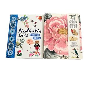 Lot of 2 Hardcover Sticker books! 800 Stickers each! John Derian & Nathalie Lete